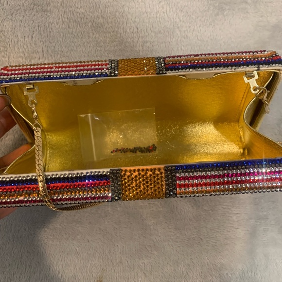 Womens colorful “Swarovski “ clutch - Picture 3 of 7